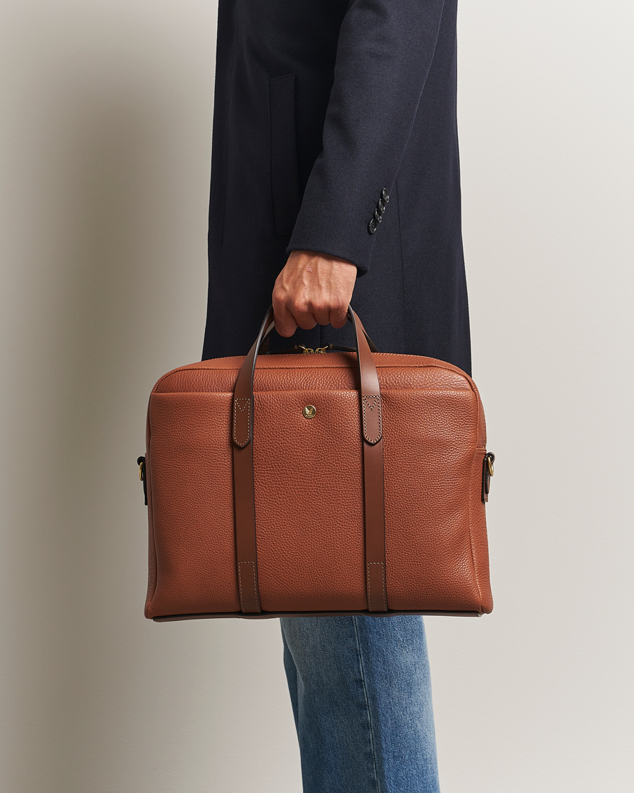 Herren | Mismo Aspire Pebbled Leather Briefcase Tabac | Mismo | Aspire Pebbled Leather Briefcase Tabac