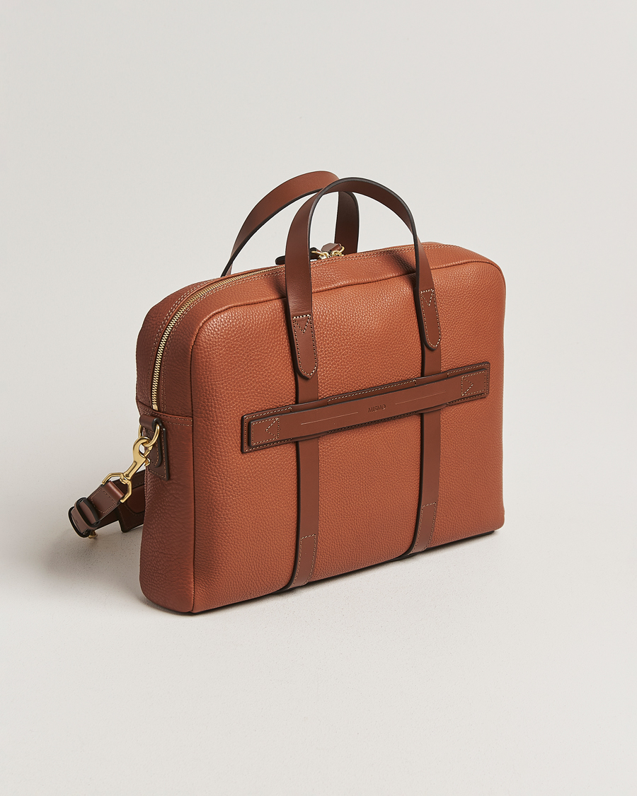 Herren | Mismo Aspire Pebbled Leather Briefcase Tabac | Mismo | Aspire Pebbled Leather Briefcase Tabac