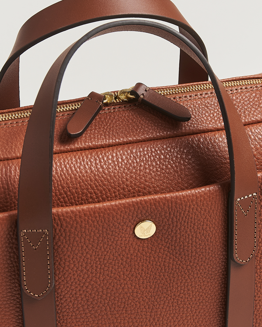 Herren | Mismo Aspire Pebbled Leather Briefcase Tabac | Mismo | Aspire Pebbled Leather Briefcase Tabac