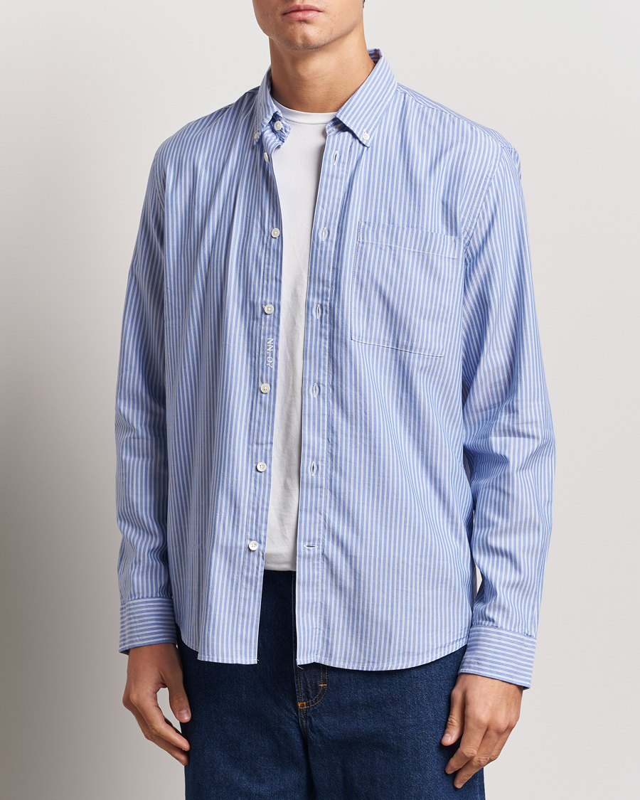 Herren | Hemden | NN07 | Arne Tencel Striped Shirt Blue/White