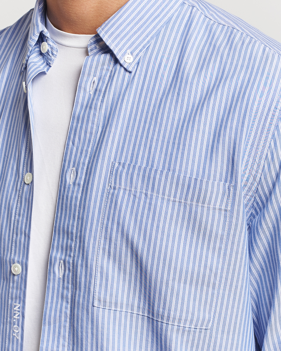 Herren | Hemden | NN07 | Arne Tencel Striped Shirt Blue/White