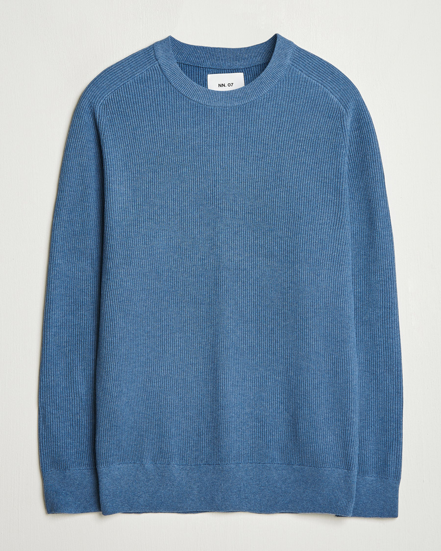 Herren | Pullover | NN07 | Kevin Cotton Knitted Sweater Bering Blue