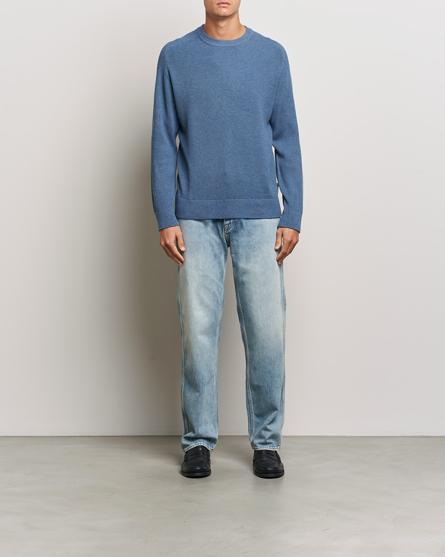Herren | Pullover | NN07 | Kevin Cotton Knitted Sweater Bering Blue