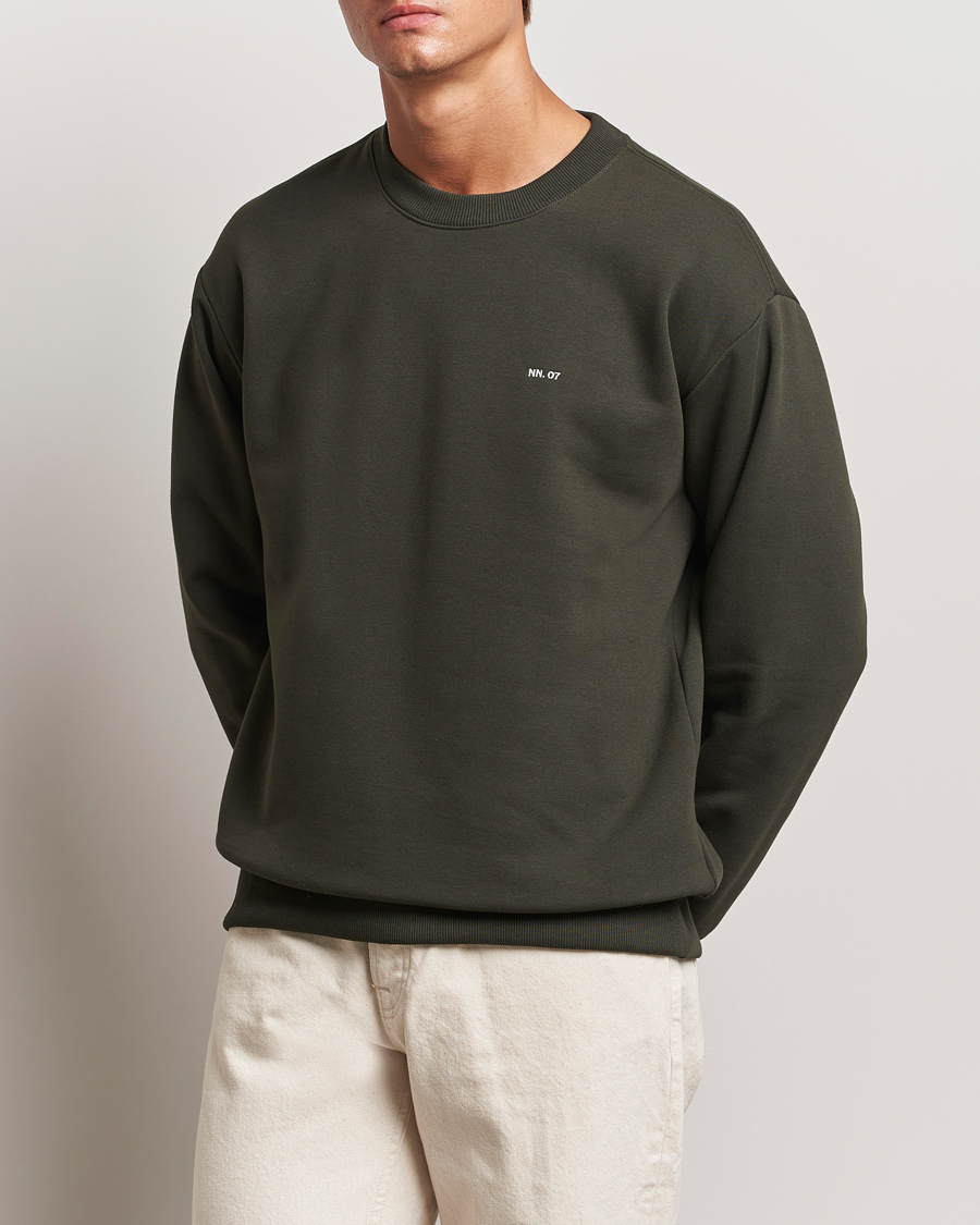 Herren | Pullover | NN07 | Briggs Crew Neck Sweatshirt Dark Army