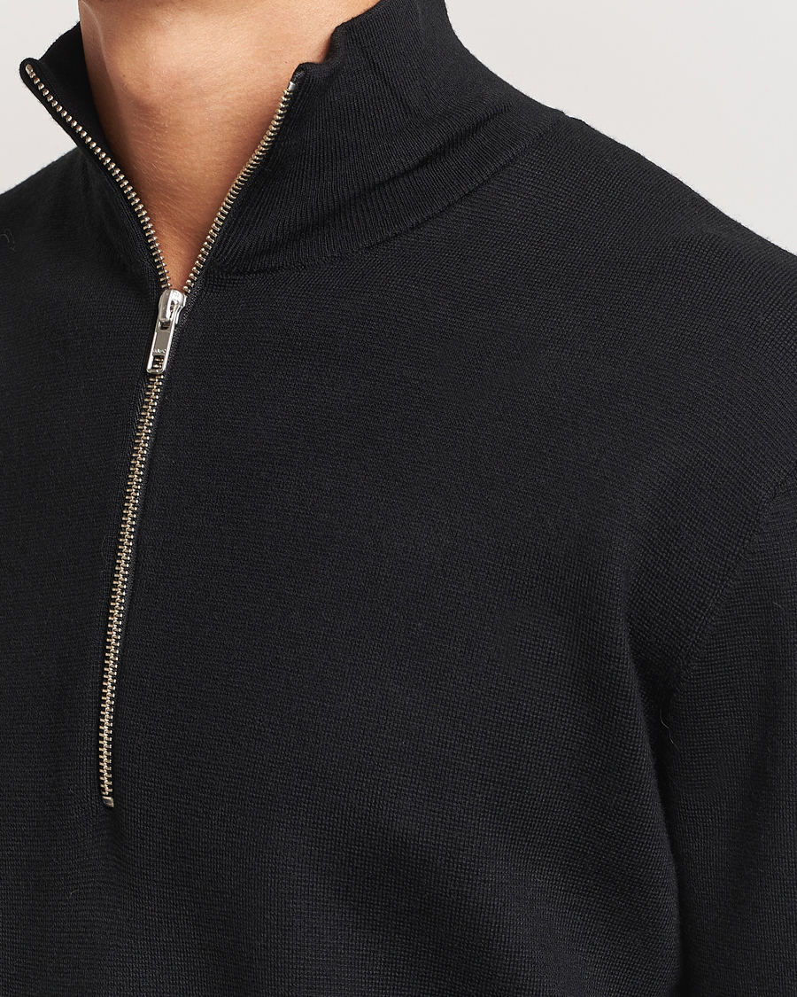 Herren | Pullover | NN07 | Harald Cotton/Modal Half Zip Black