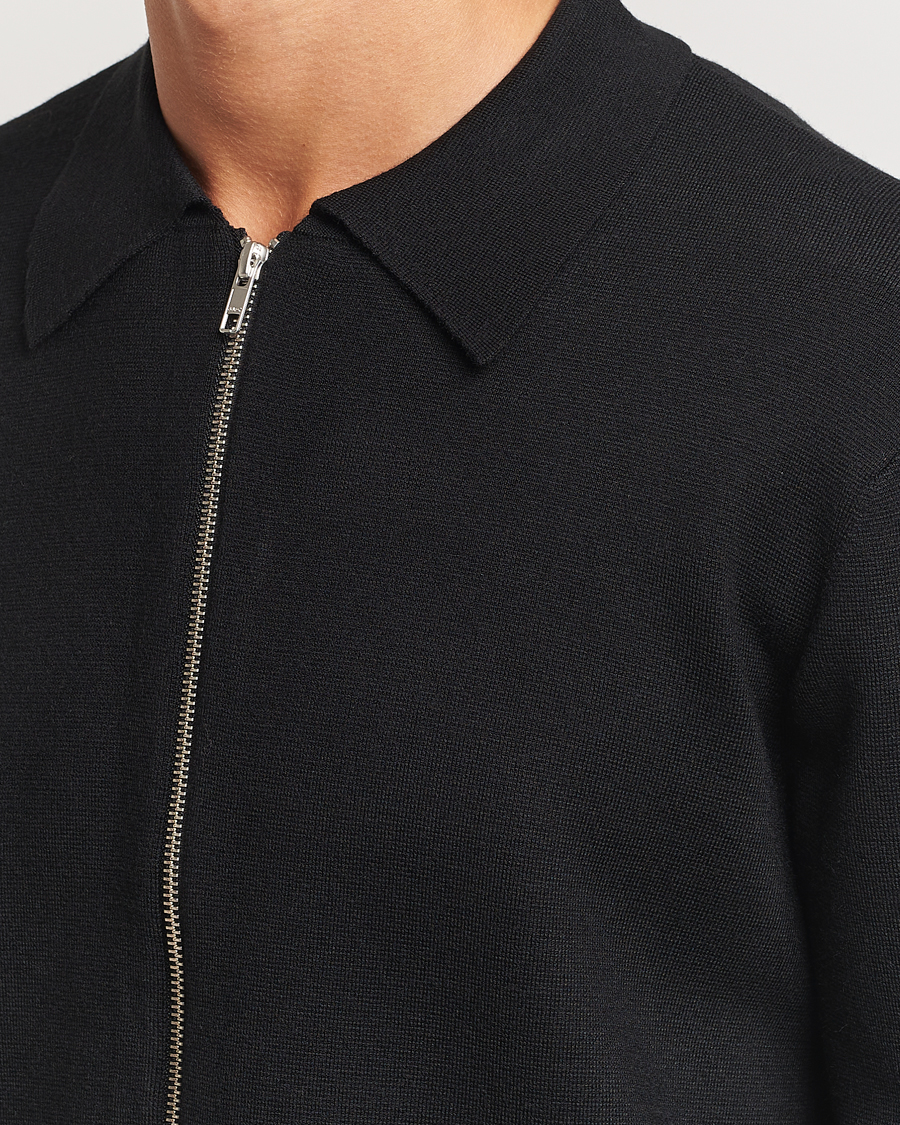 Herren | Pullover | NN07 | Harald Cotton/Modal Full Zip Black