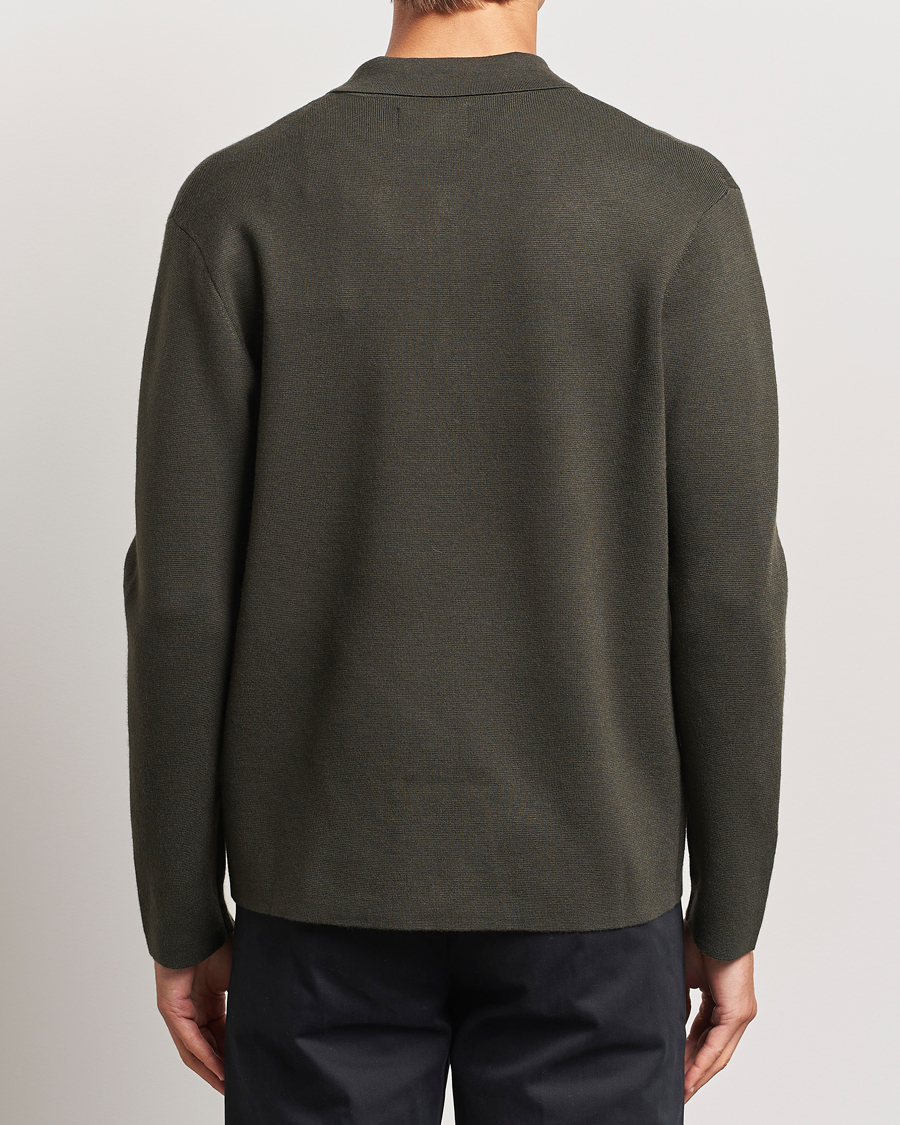 Herren | Pullover | NN07 | Jonas Cotton/Modal Cardigan Dark Army