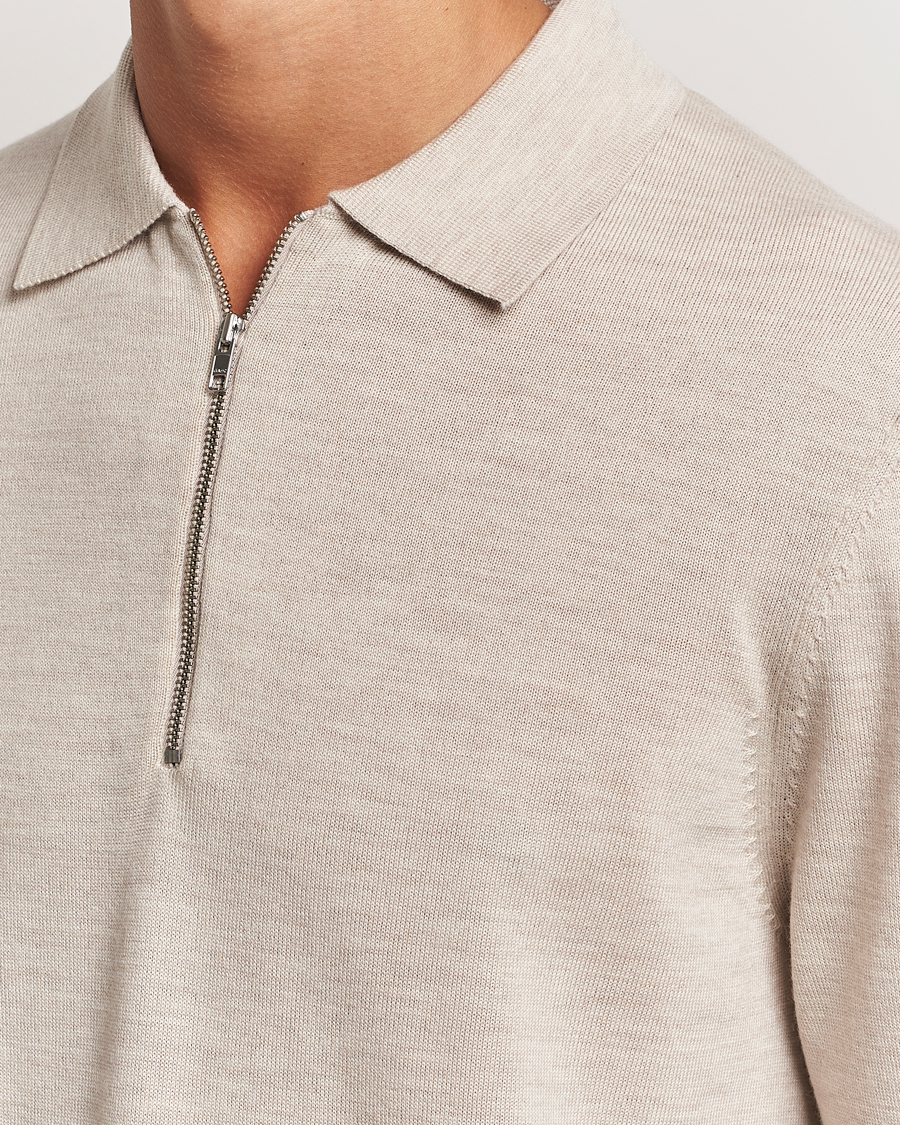 Herren | Pullover | NN07 | Sergio Half Zip Light Khaki Melange