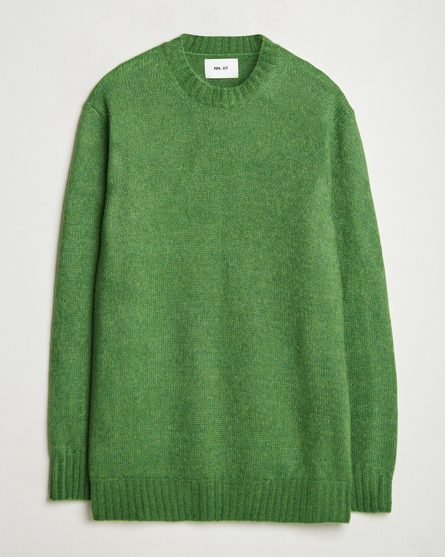 Herren | Pullover | NN07 | Lee Brushed Wool Crew Neck Kale Green