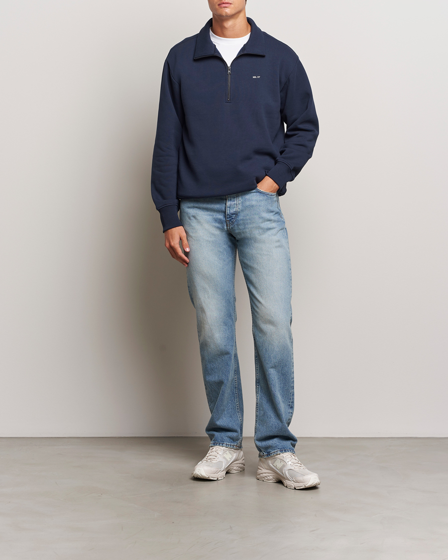 Herren | Pullover | NN07 | Briggs Half Zip Sweatshirt Navy Blue