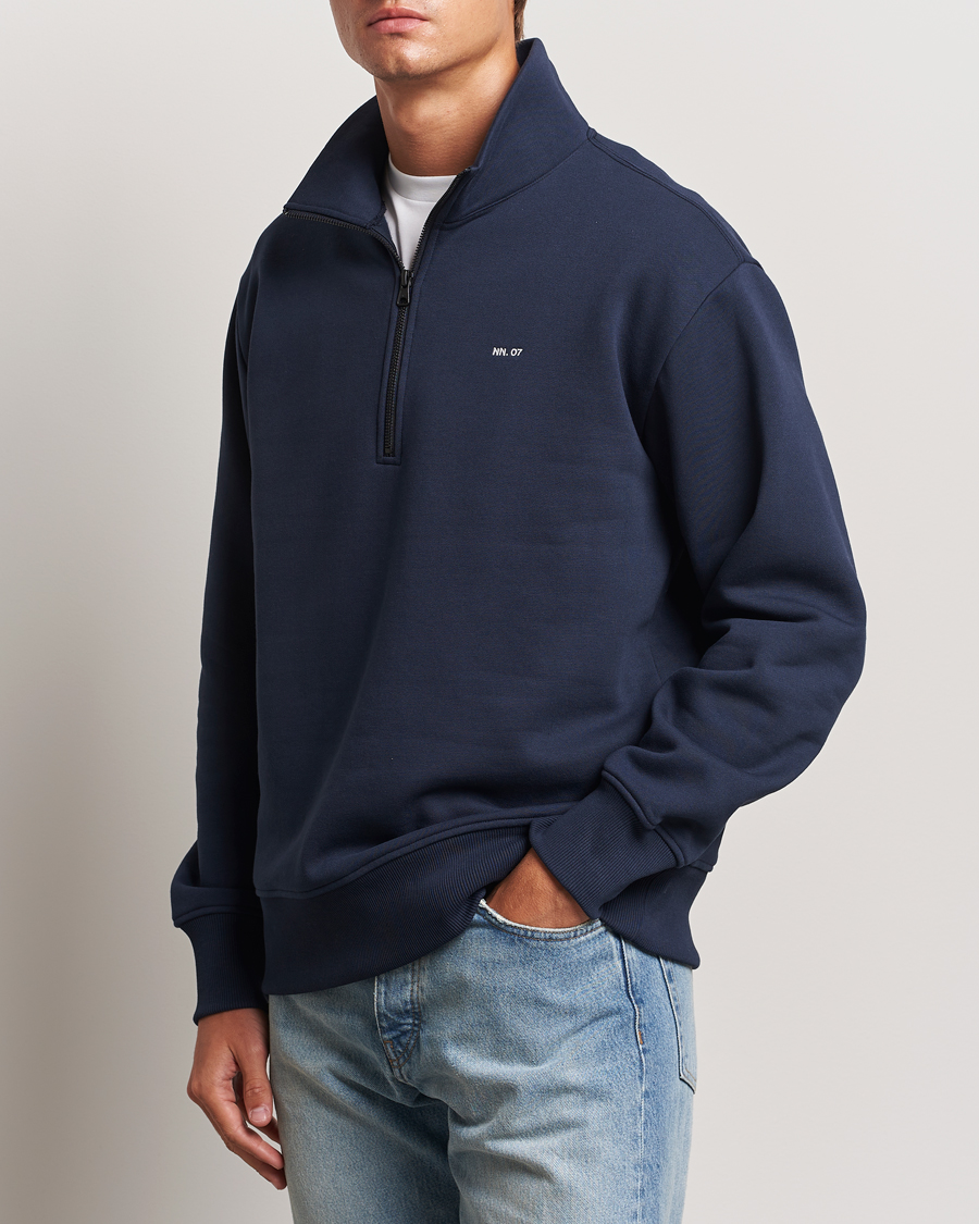 Herren | Pullover | NN07 | Briggs Half Zip Sweatshirt Navy Blue