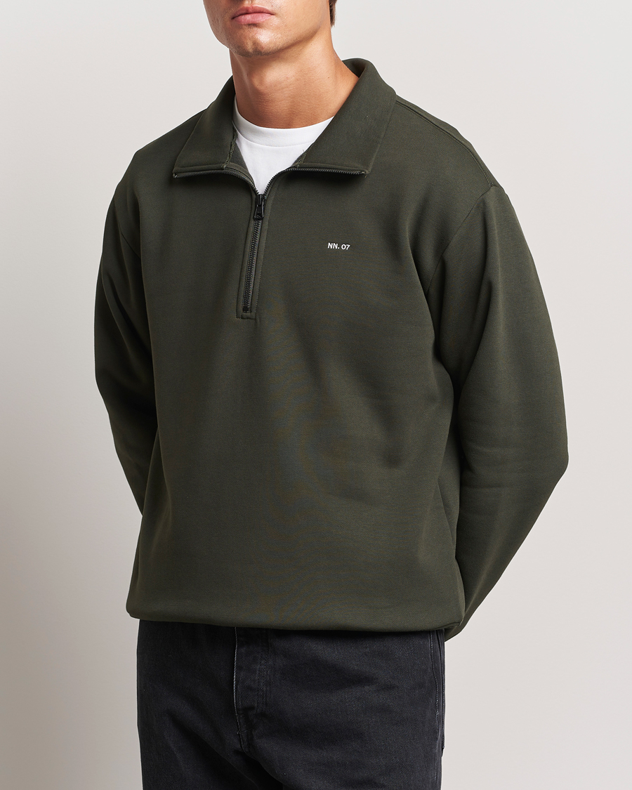 Herren | Pullover | NN07 | Briggs Half Zip Sweatshirt Dark Army