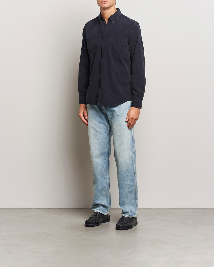 Herren | Hemden | NN07 | Arne Baby Cord Shirt Black