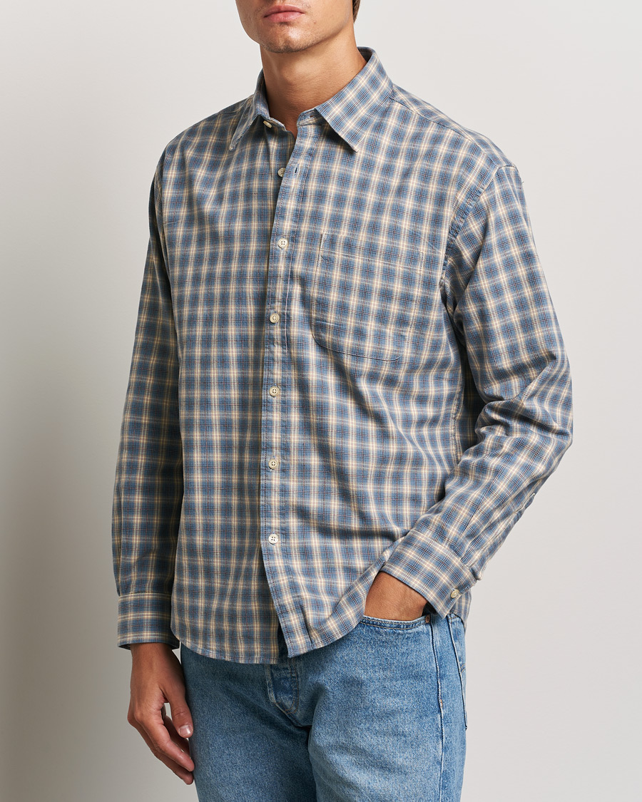 Herren | Hemden | NN07 | Deon Flannel Checked Shirt Blue