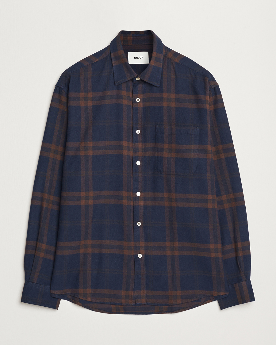 Herren | Hemden | NN07 | Deon Flannel Shirt Blue/Brown