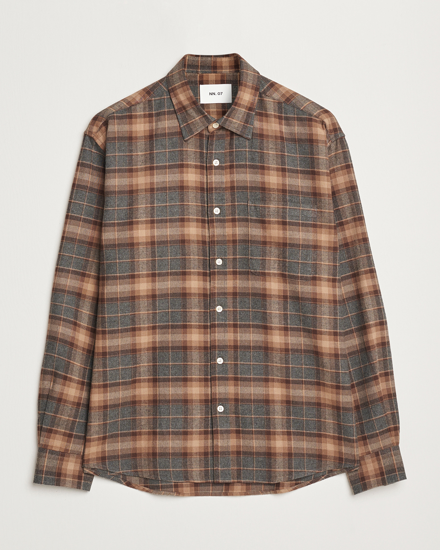 Herren | Hemden | NN07 | Deon Flannel Checked Shirt Rust Red