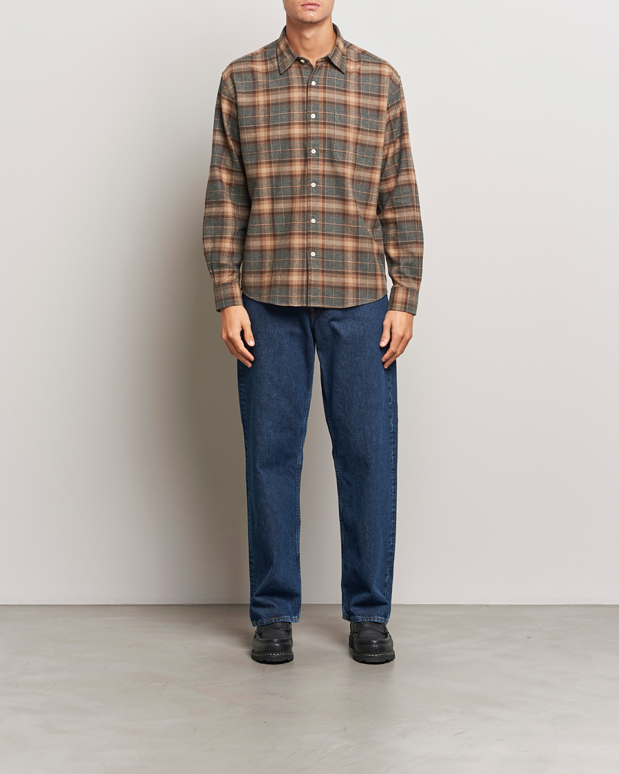 Herren | Hemden | NN07 | Deon Flannel Checked Shirt Rust Red