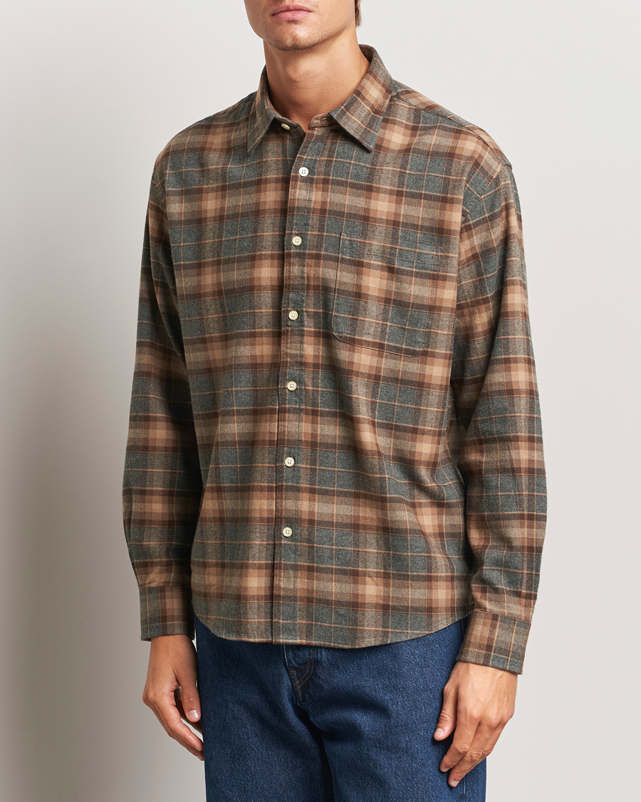 Herren | Hemden | NN07 | Deon Flannel Checked Shirt Rust Red