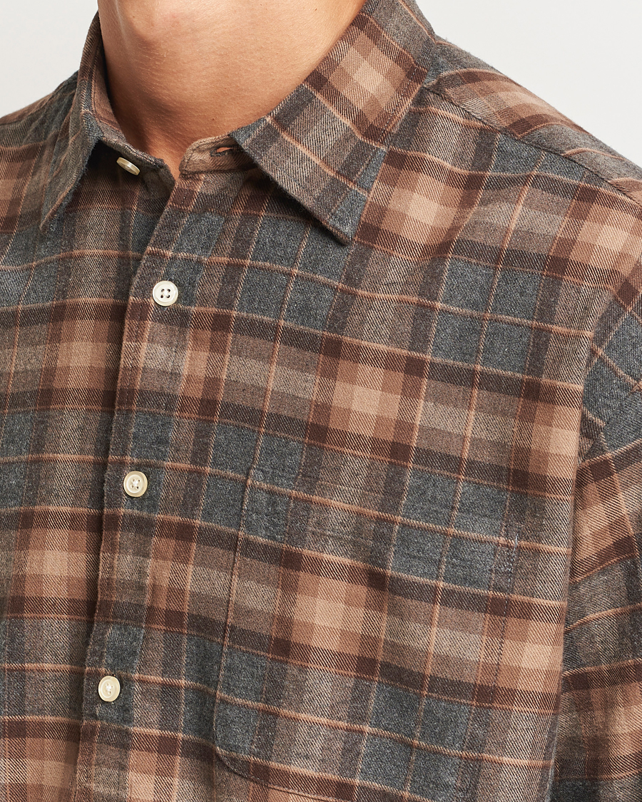 Herren | Hemden | NN07 | Deon Flannel Checked Shirt Rust Red