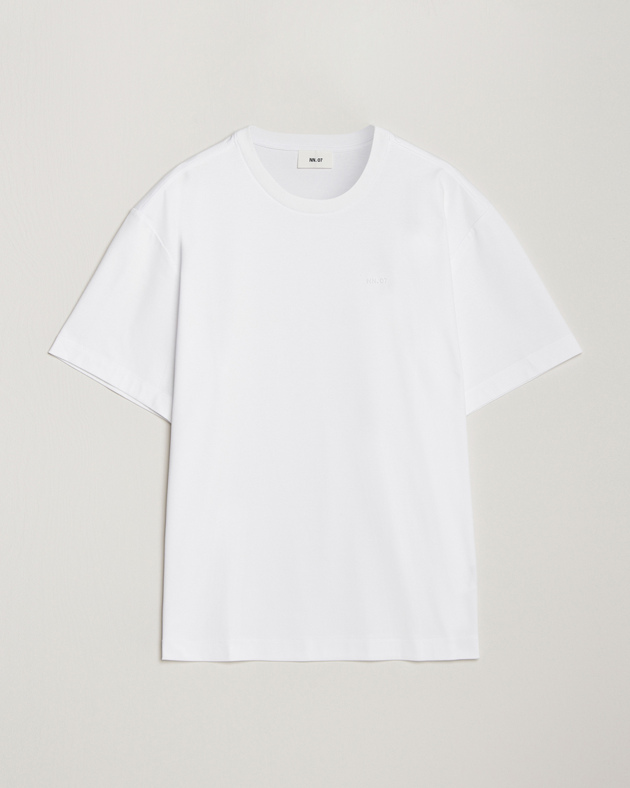 Herren | T-Shirts | NN07 | Nat Logo Mercerized Crew Neck T-Shirt White
