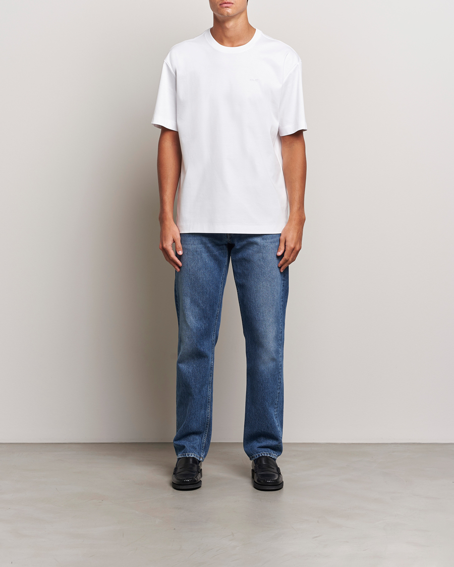 Herren | T-Shirts | NN07 | Nat Logo Mercerized Crew Neck T-Shirt White