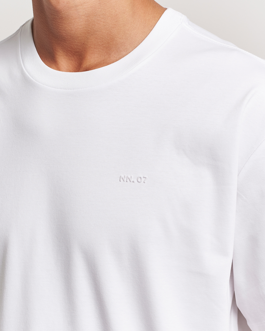 Herren | T-Shirts | NN07 | Nat Logo Mercerized Crew Neck T-Shirt White