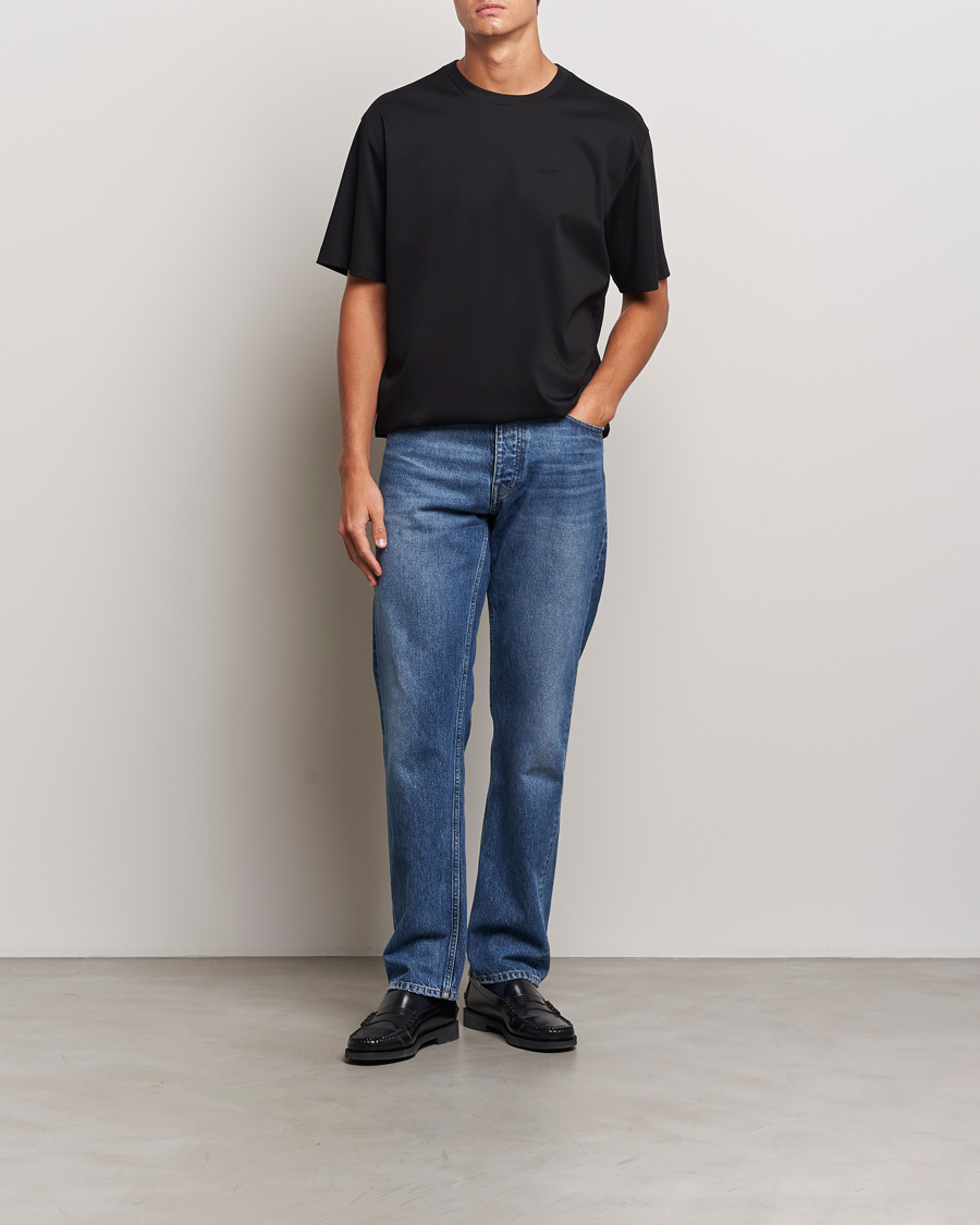 Herren | T-Shirts | NN07 | Nat Logo Mercerized Crew Neck T-Shirt Black