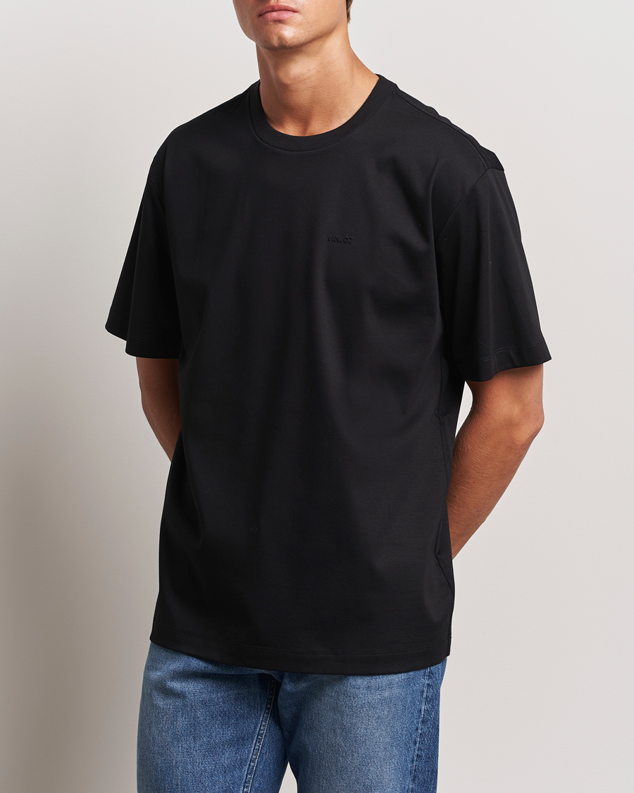 Herren | T-Shirts | NN07 | Nat Logo Mercerized Crew Neck T-Shirt Black