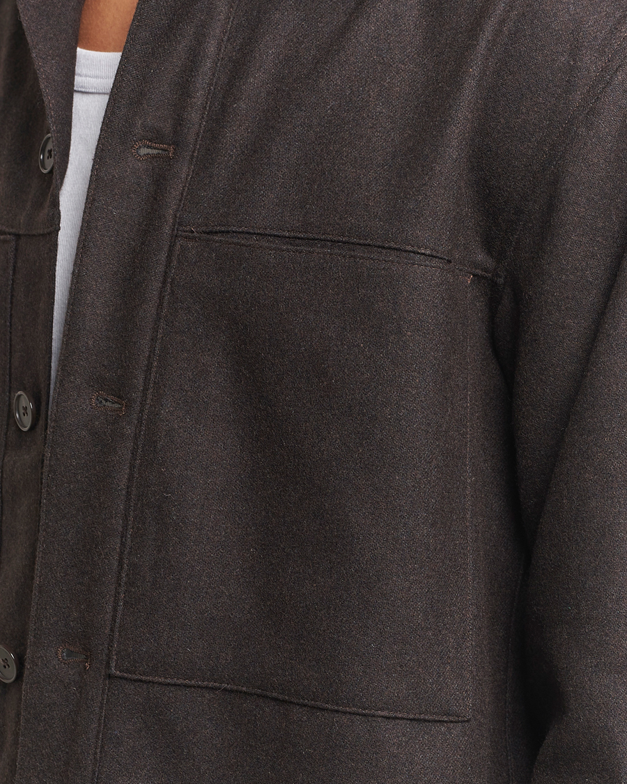 Herren | Hemden | NN07 | Isak Wool Overshirt Dark Brown