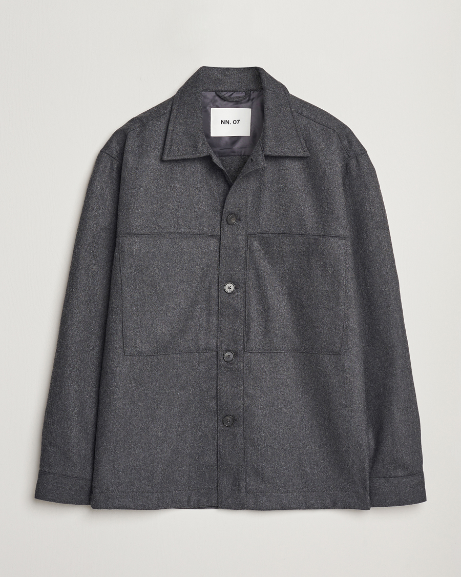 Herren | Hemden | NN07 | Isak Wool Overshirt Grey Melange