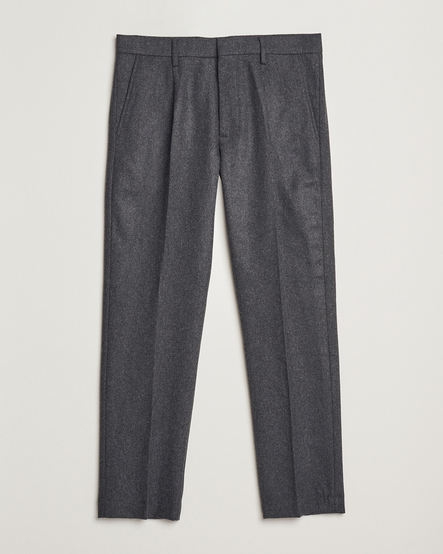 Herren | Hosen | NN07 | Bill Wool Pleated Trousers Grey Melange
