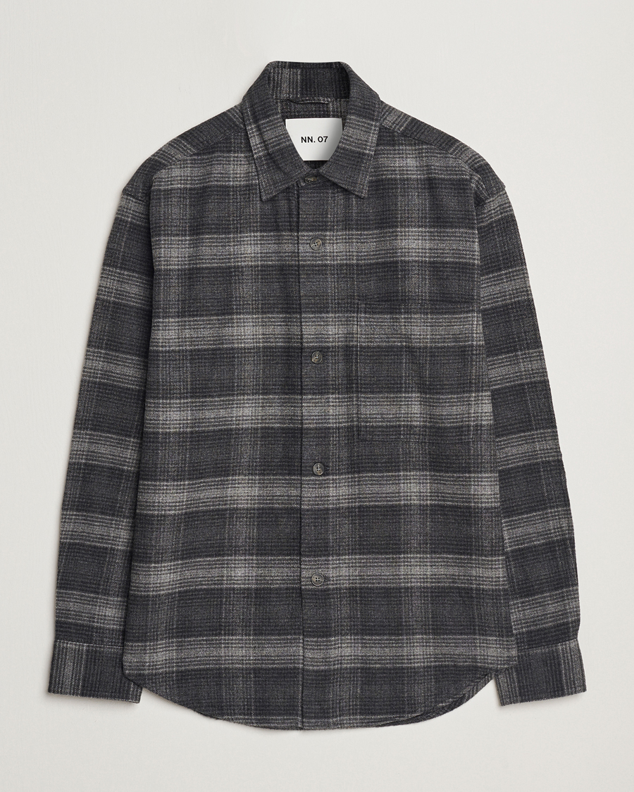Herren | Hemden | NN07 | Adwin Checked Flannel Overshirt Black/Grey