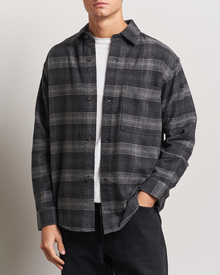 Herren | Hemden | NN07 | Adwin Checked Flannel Overshirt Black/Grey