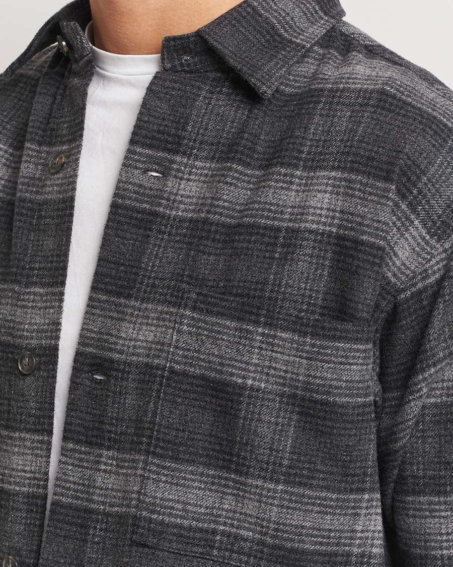 Herren | Hemden | NN07 | Adwin Checked Flannel Overshirt Black/Grey