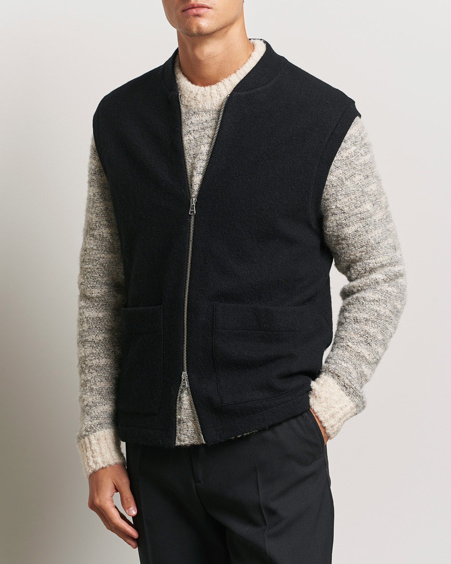 Herren | Pullover | NN07 | Boiled Wool Vest Black