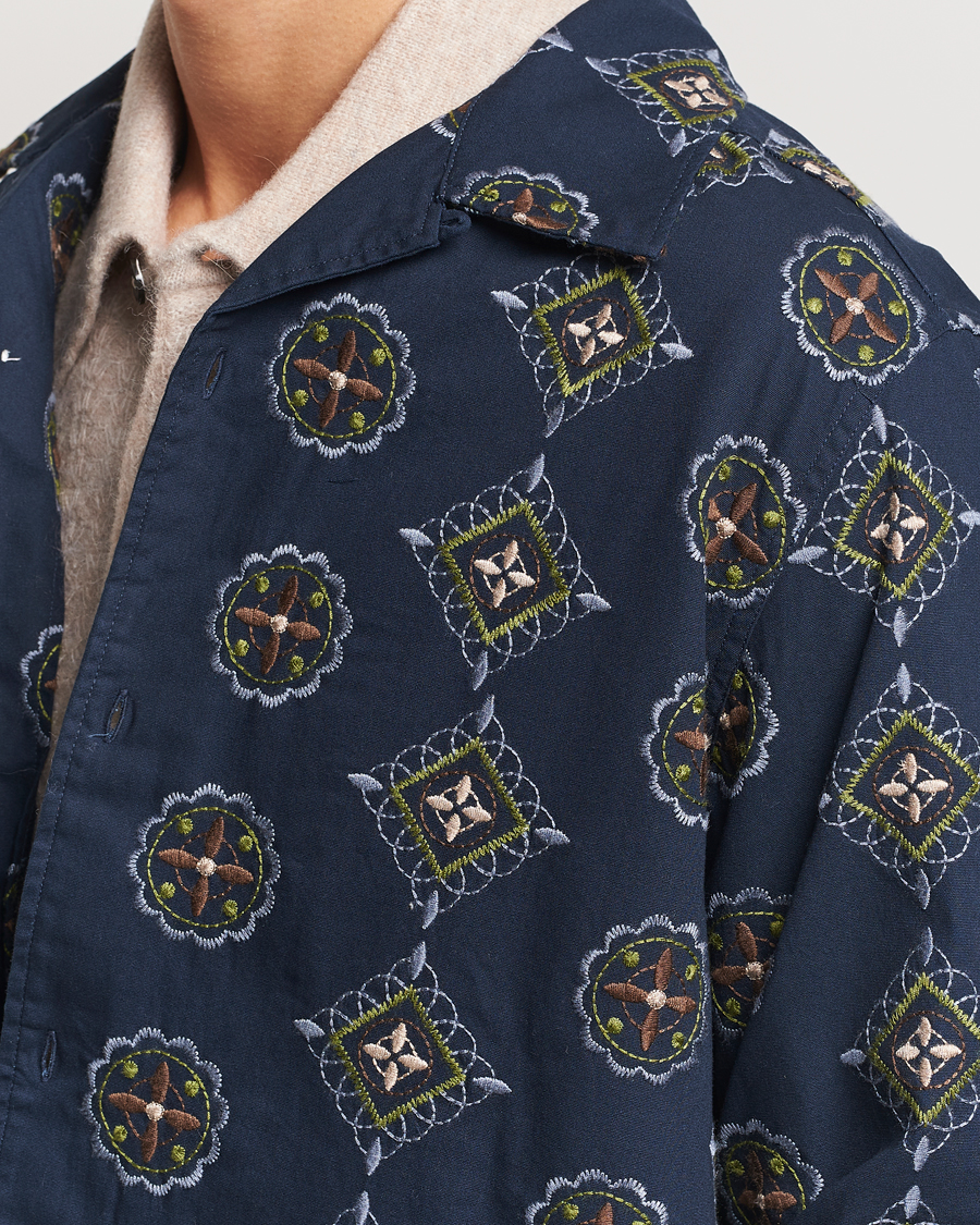 Herren | Hemden | NN07 | Julio Crochet Shirt Navy Blue