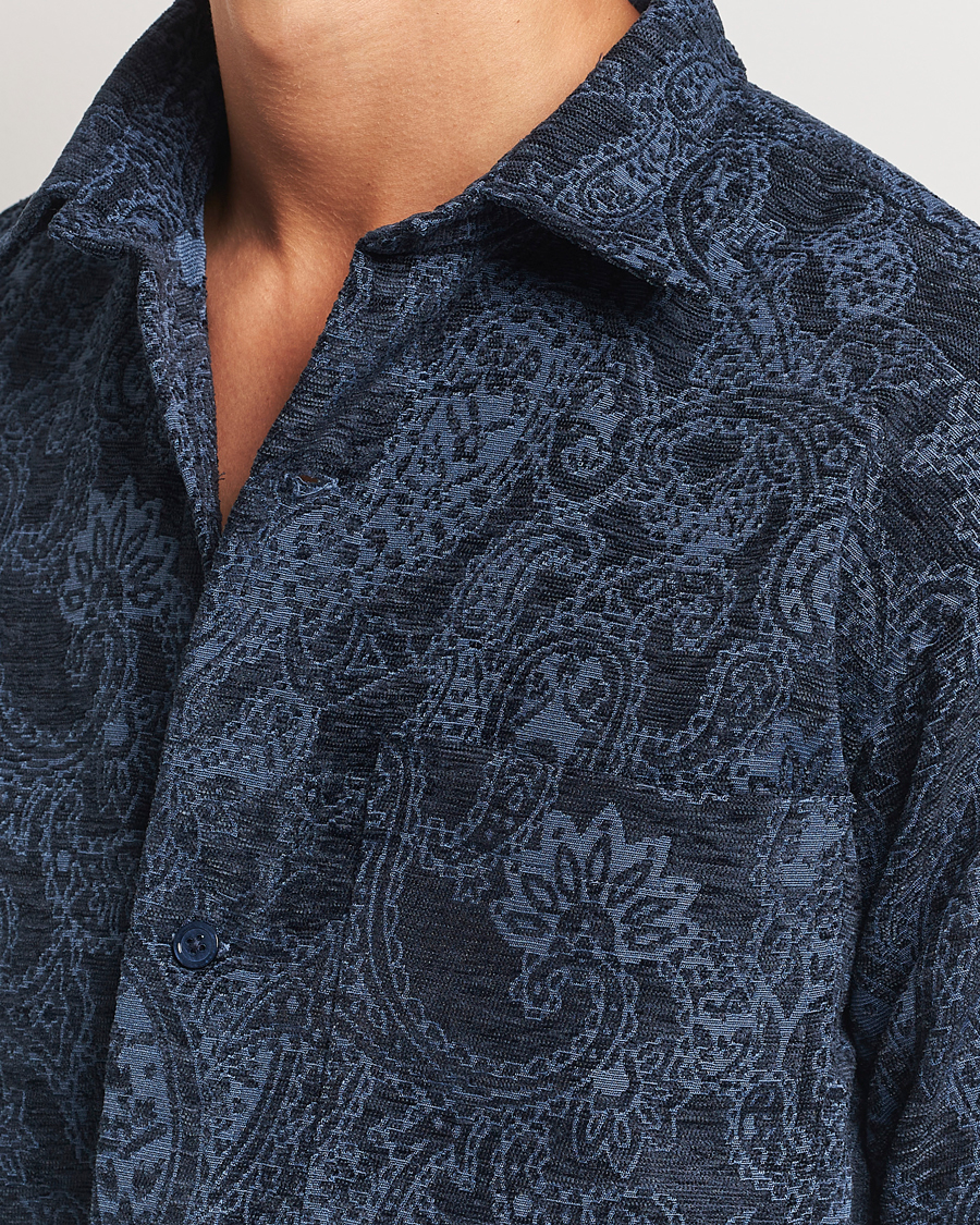 Herren | Hemden | NN07 | Adwin Flower Overshirt Navy Blue