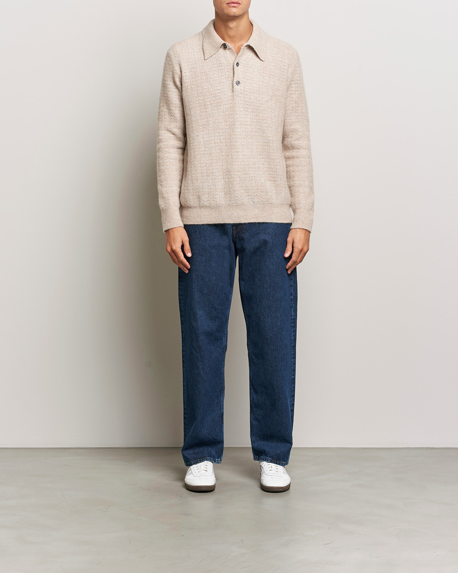 Herren | Pullover | NN07 | Alfie Alpaca Knitted Polo Greige