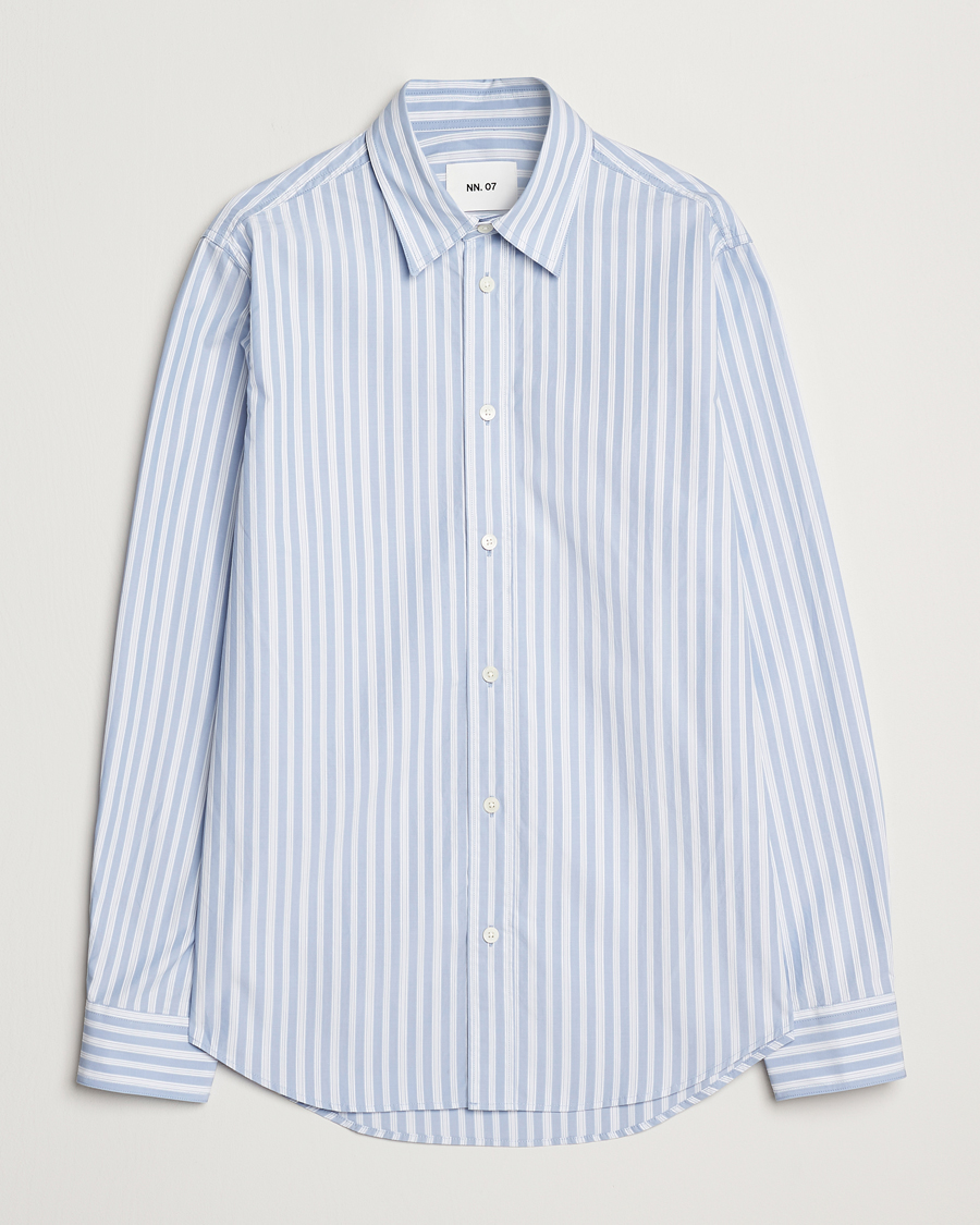 Herren | Hemden | NN07 | Colby Poplin Striped Shirt Blue/White