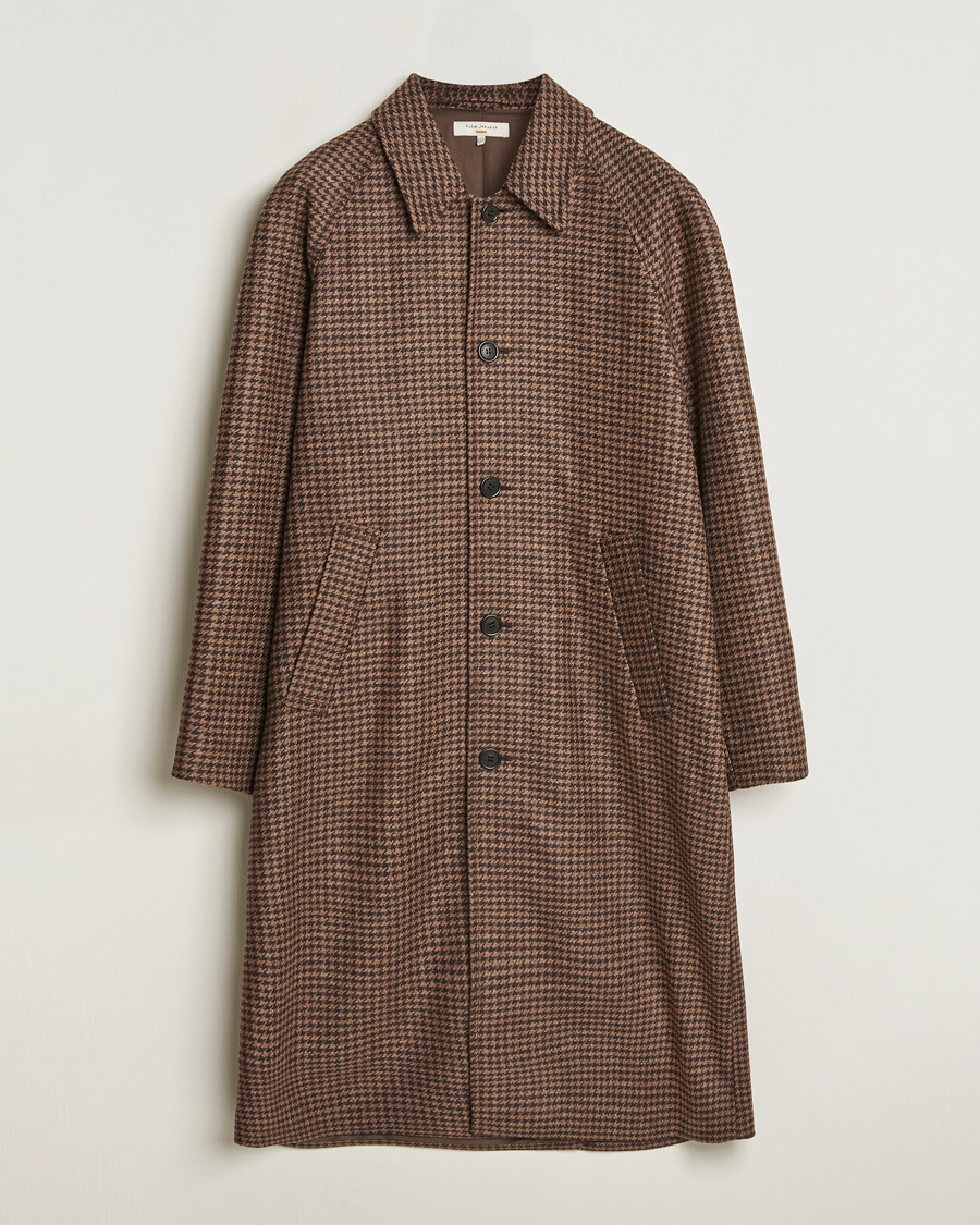 Herren | Jacken | Nudie Jeans | Will Dogtooth Check Coat Brown