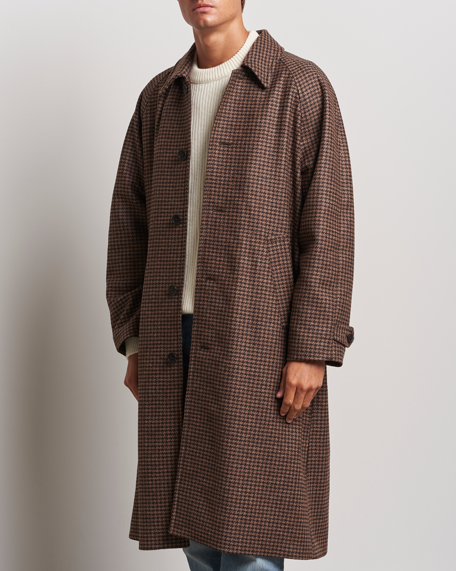 Herren | Jacken | Nudie Jeans | Will Dogtooth Check Coat Brown