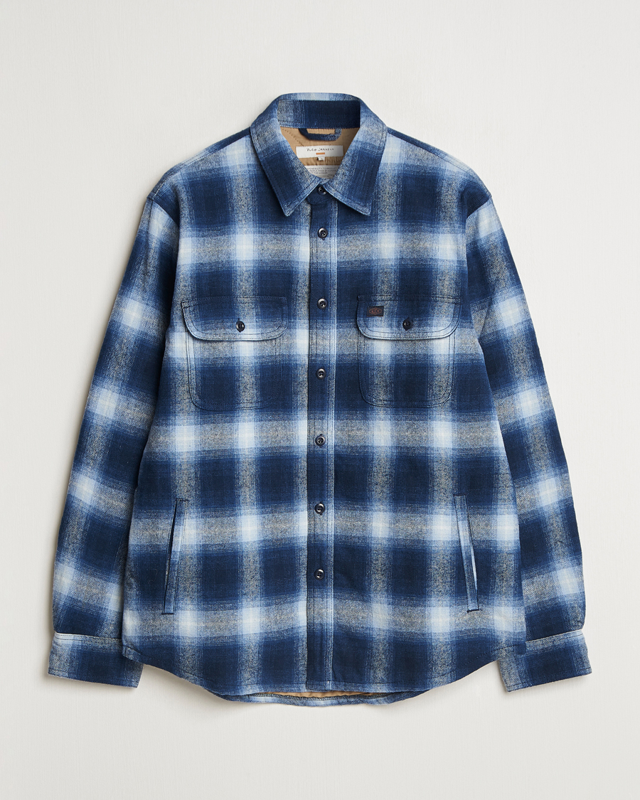 Herren | Jacken | Nudie Jeans | Glenn Padded Checked Shirt Jacket Blue