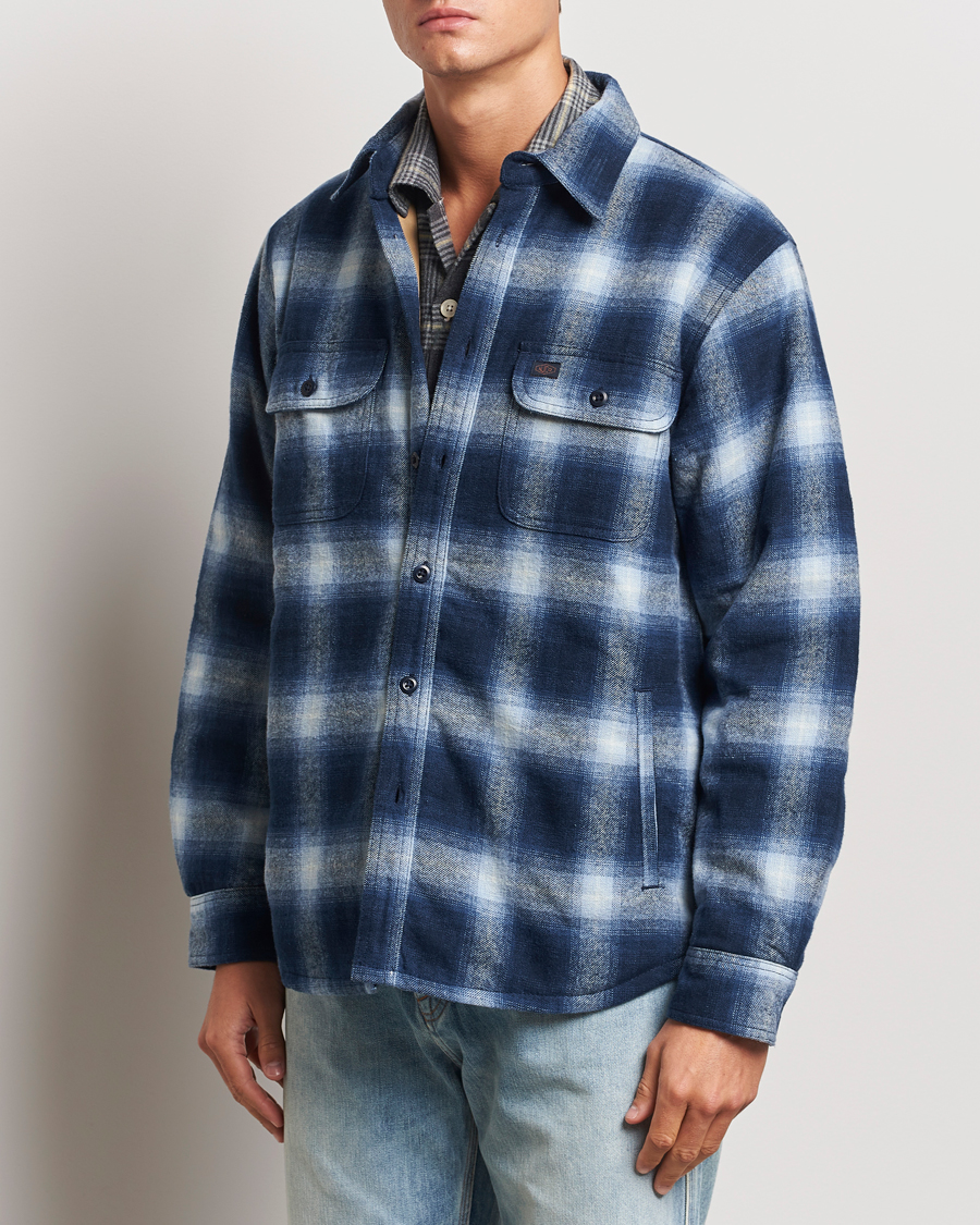 Herren | Jacken | Nudie Jeans | Glenn Padded Checked Shirt Jacket Blue