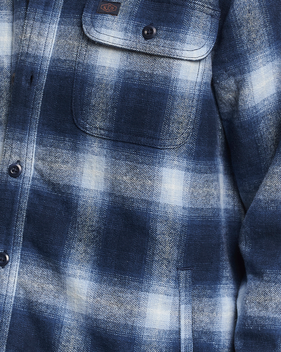 Herren | Jacken | Nudie Jeans | Glenn Padded Checked Shirt Jacket Blue
