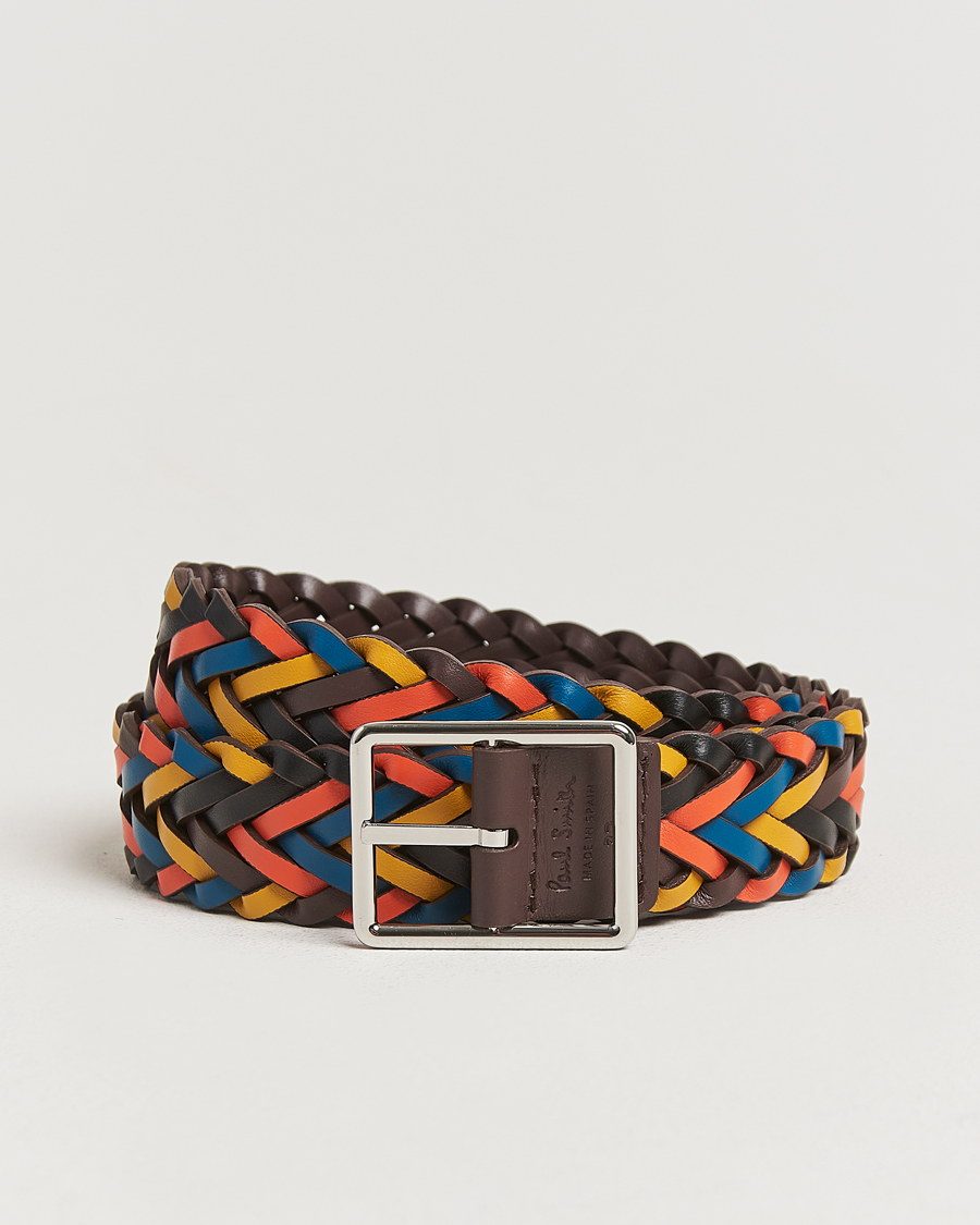 Herren | Paul Smith Reversible Leather Braided Belt Brown/Multi | Paul Smith | Reversible Leather Braided Belt Brown/Multi