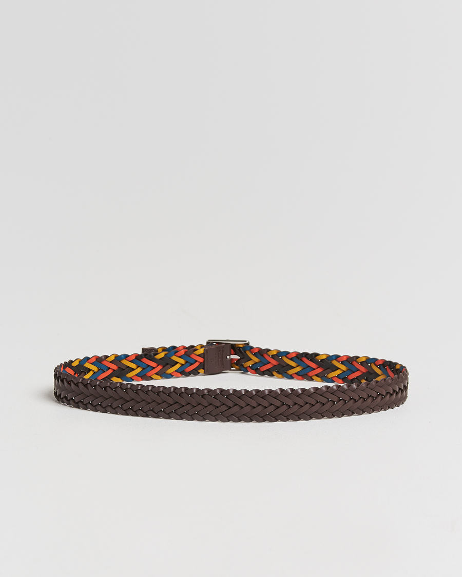 Herren | Paul Smith Reversible Leather Braided Belt Brown/Multi | Paul Smith | Reversible Leather Braided Belt Brown/Multi