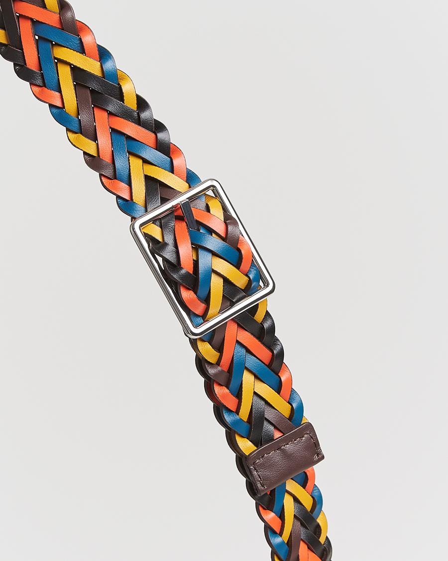 Herren | Paul Smith Reversible Leather Braided Belt Brown/Multi | Paul Smith | Reversible Leather Braided Belt Brown/Multi