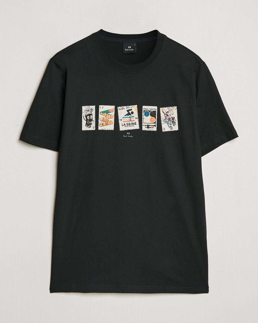 Herren | T-Shirts | PS Paul Smith | Stamps Crew Neck T-Shirt Black