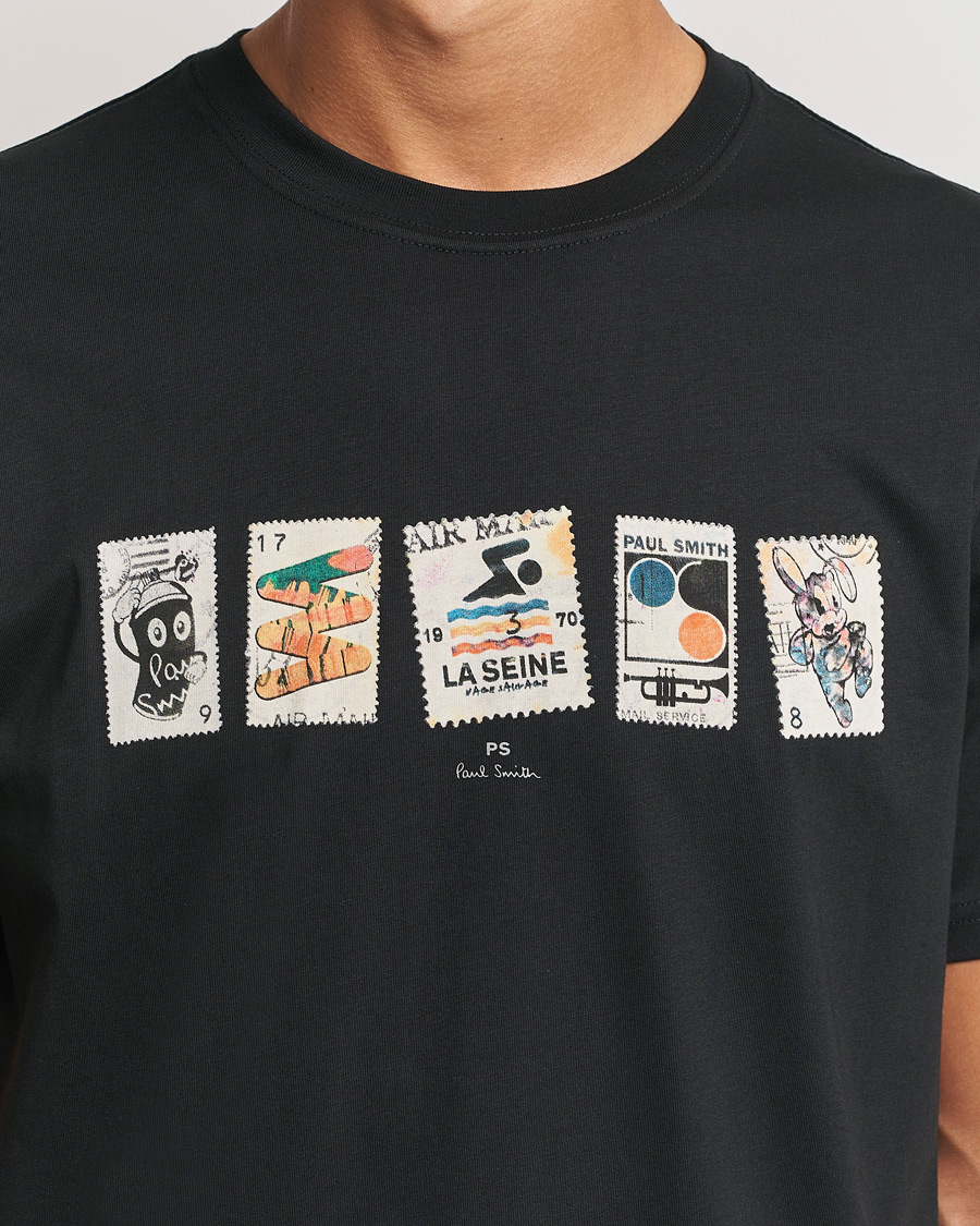 Herren | T-Shirts | PS Paul Smith | Stamps Crew Neck T-Shirt Black