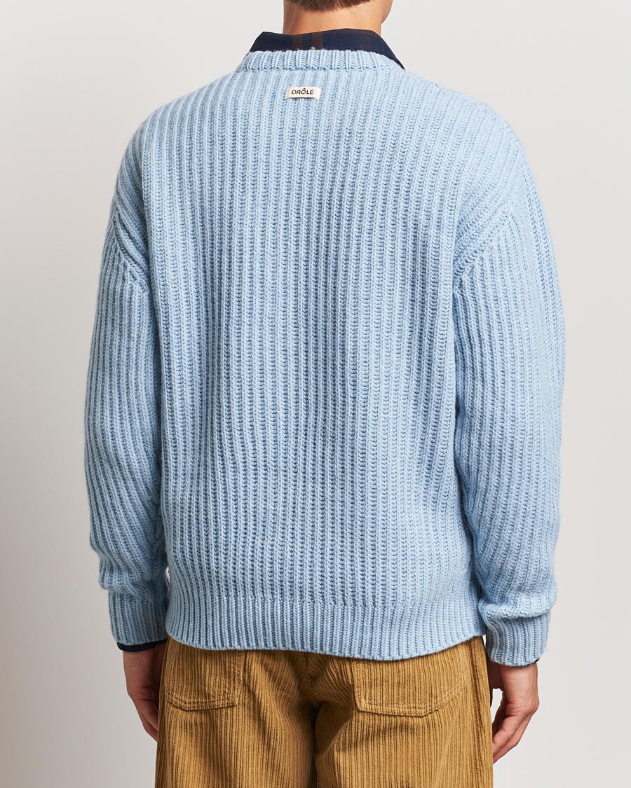 Herren | Pullover | Drôle de Monsieur | Heavy Cable Knit Pullover Light Blue